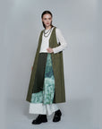 Garden Print Pleated Layer Maxi Skirt