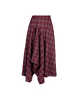 Xmas Capsule- Asy Hem Flare Check Skirt