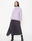 Xmas Capsule- Asy Hem Flare Check Skirt