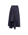 Xmas Capsule- Asy Hem Flare Check Skirt