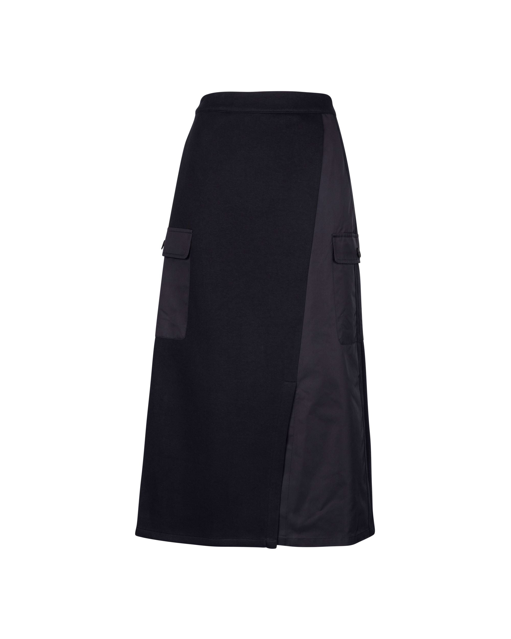 Air Compact Mix Nylon Panel Cargo Pencil Skirt