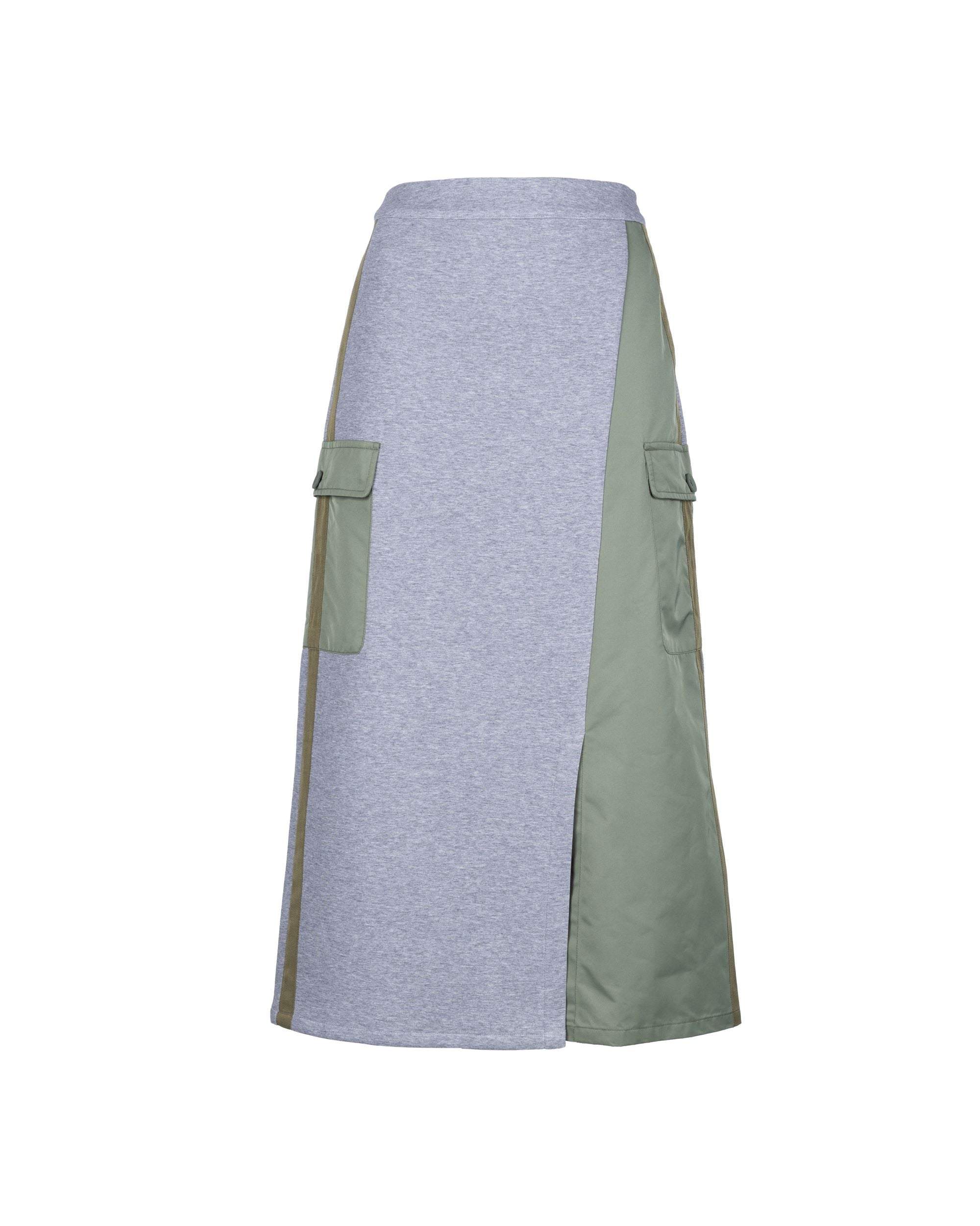 Air Compact Mix Nylon Panel Cargo Pencil Skirt