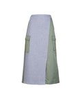 Air Compact Mix Nylon Panel Cargo Pencil Skirt