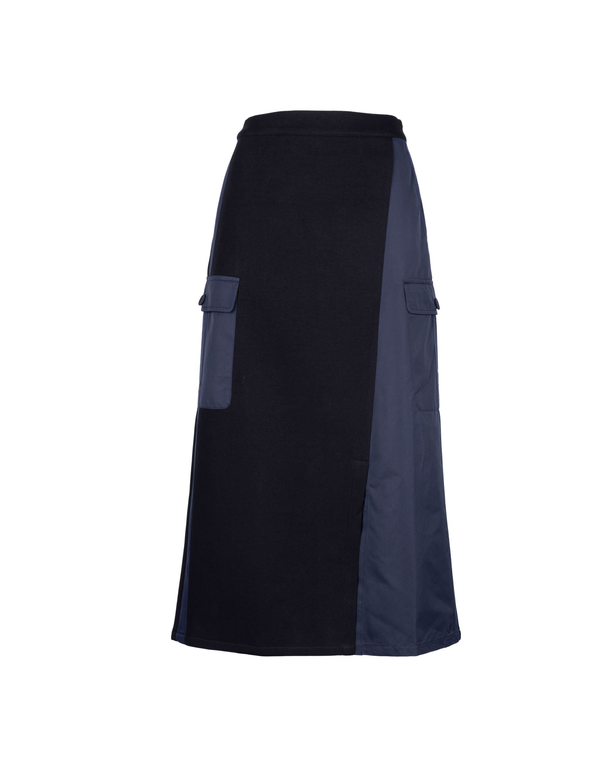 Air Compact Mix Nylon Panel Cargo Pencil Skirt