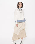 Air Compact Mix Nylon Asy Hem Maxi Skirt