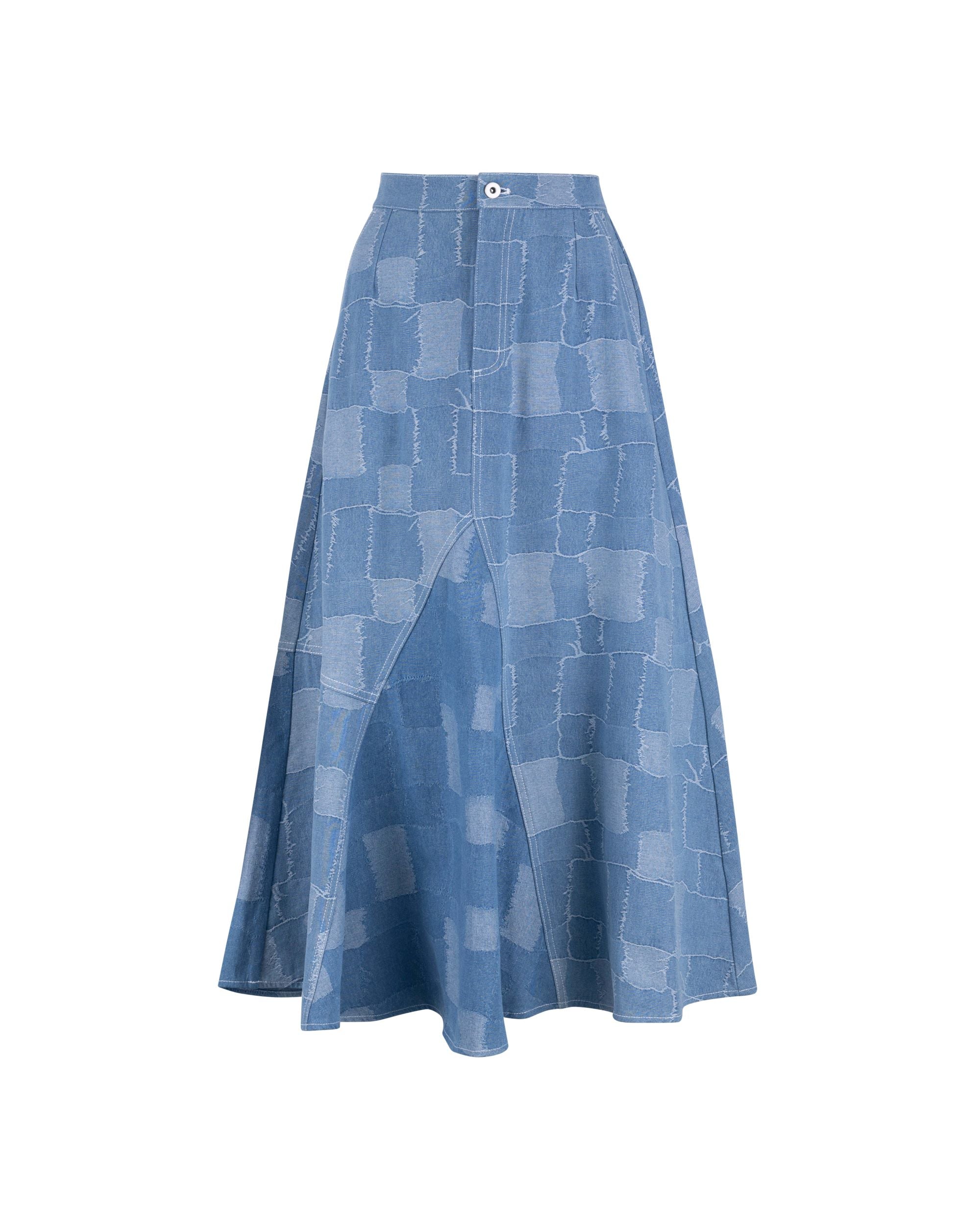 Denim Mermaid Maxi Skirt