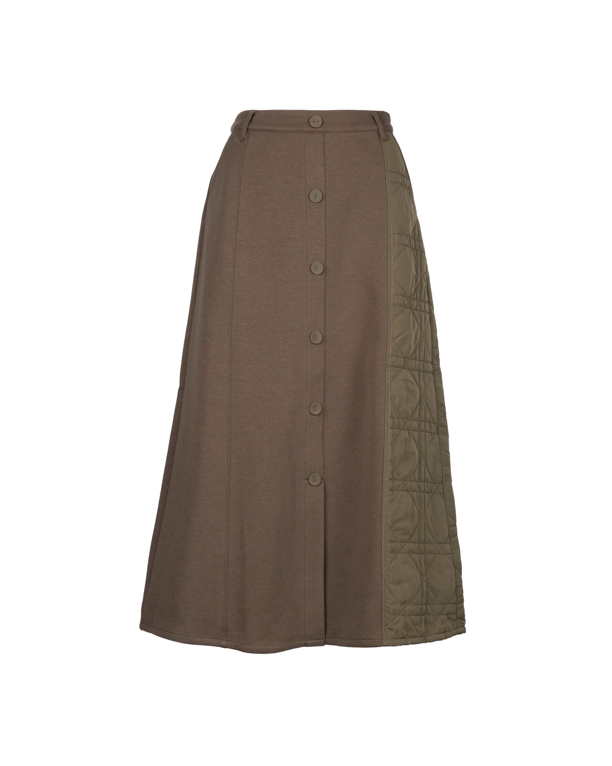 Button Deco Padded Skirt