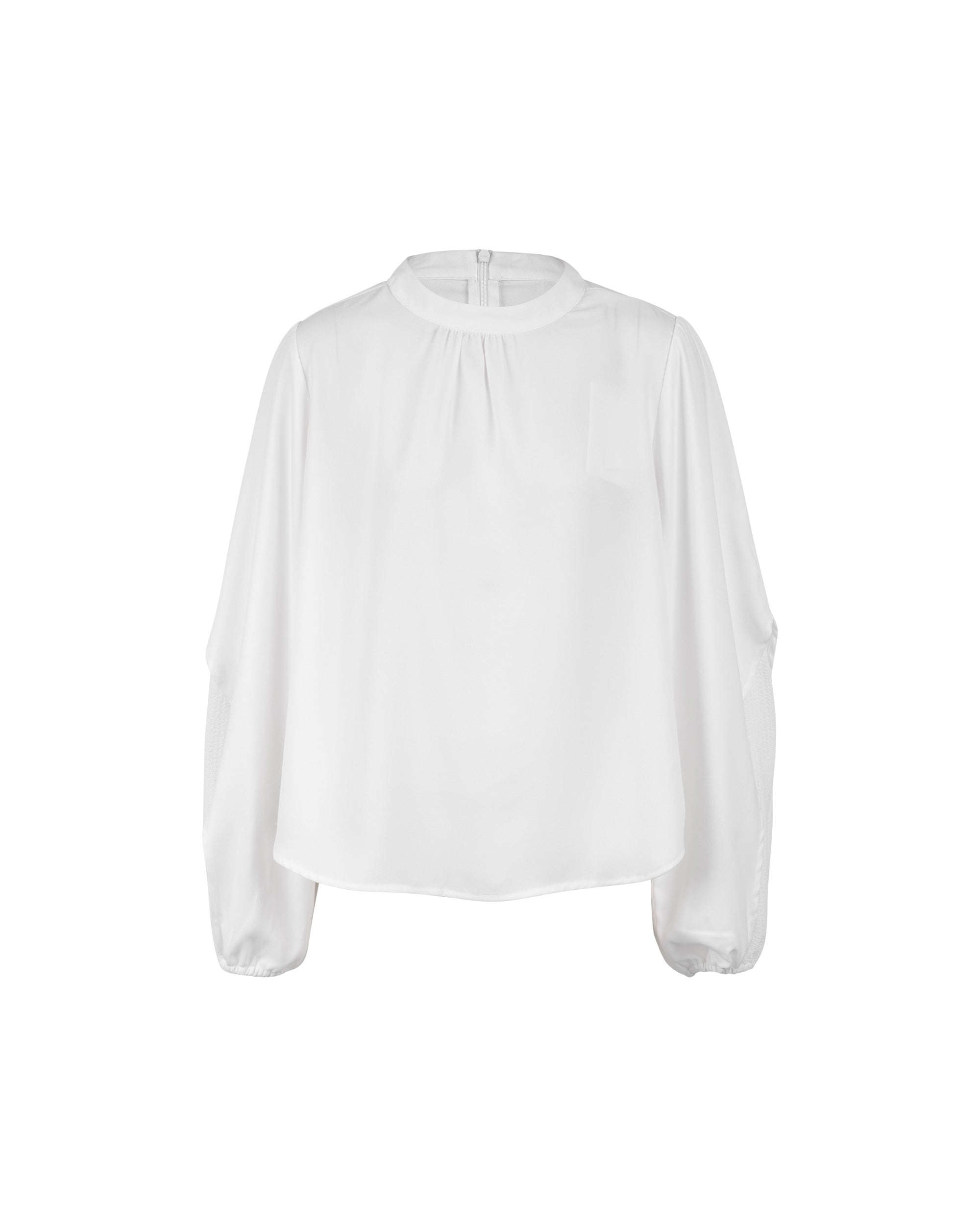 Layer Bubble Sleeve Poly Blouse