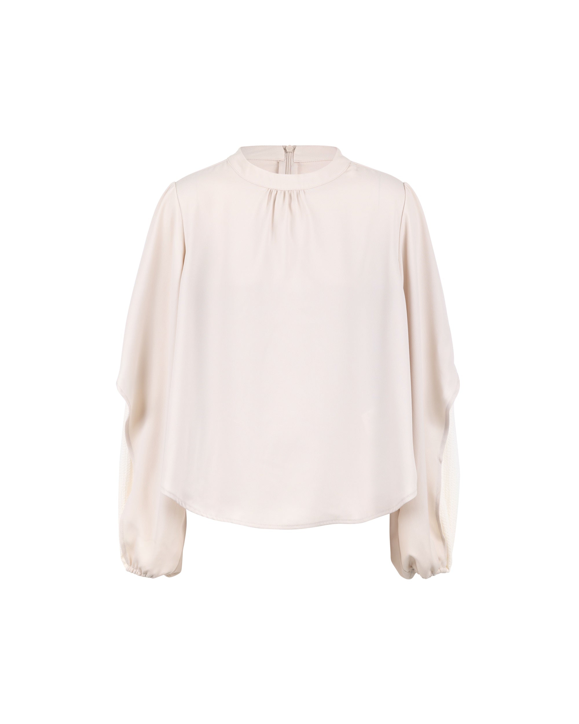 Layer Bubble Sleeve Poly Blouse