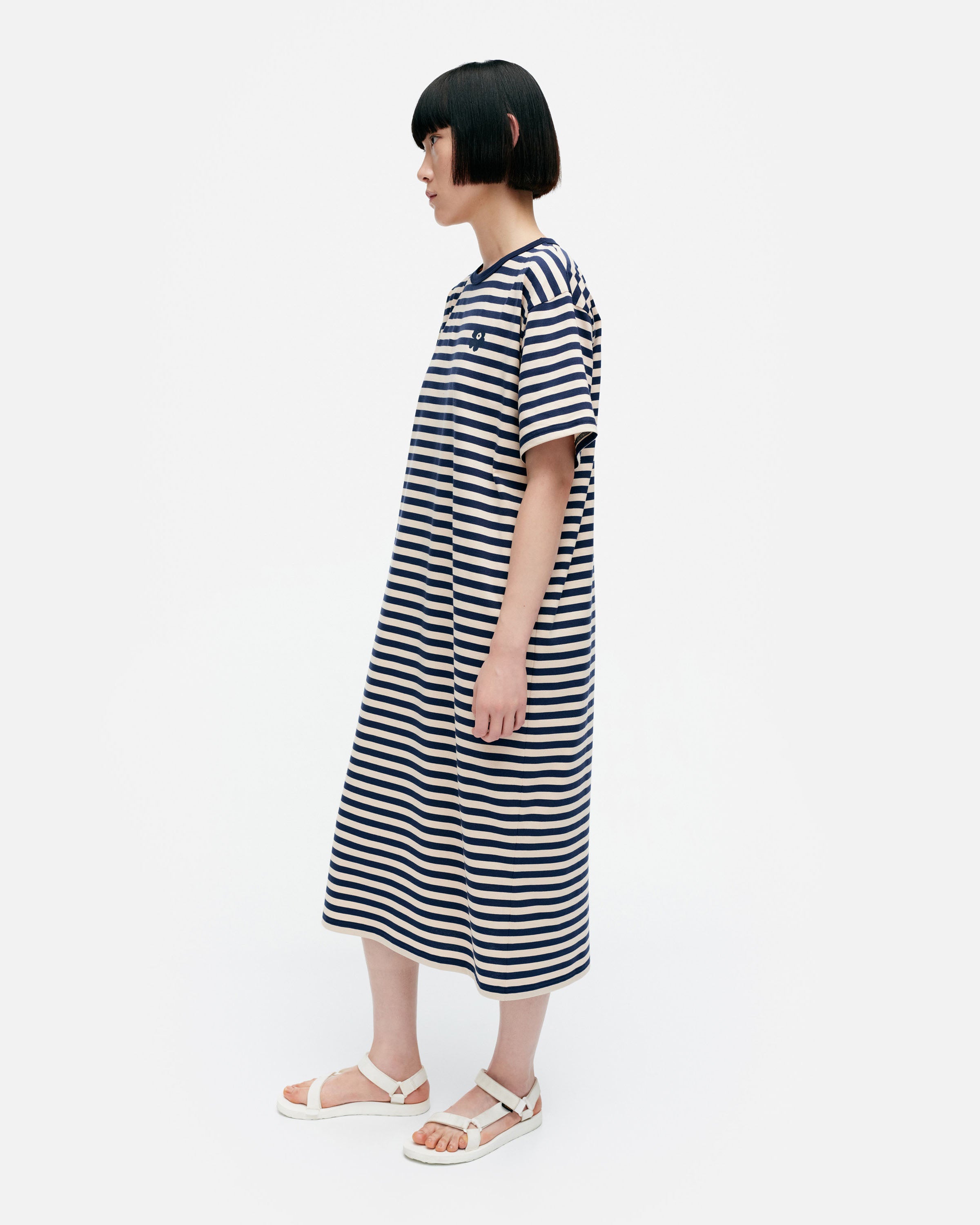 Kioski Tasaraita Oversized Jersey Dress 118cm