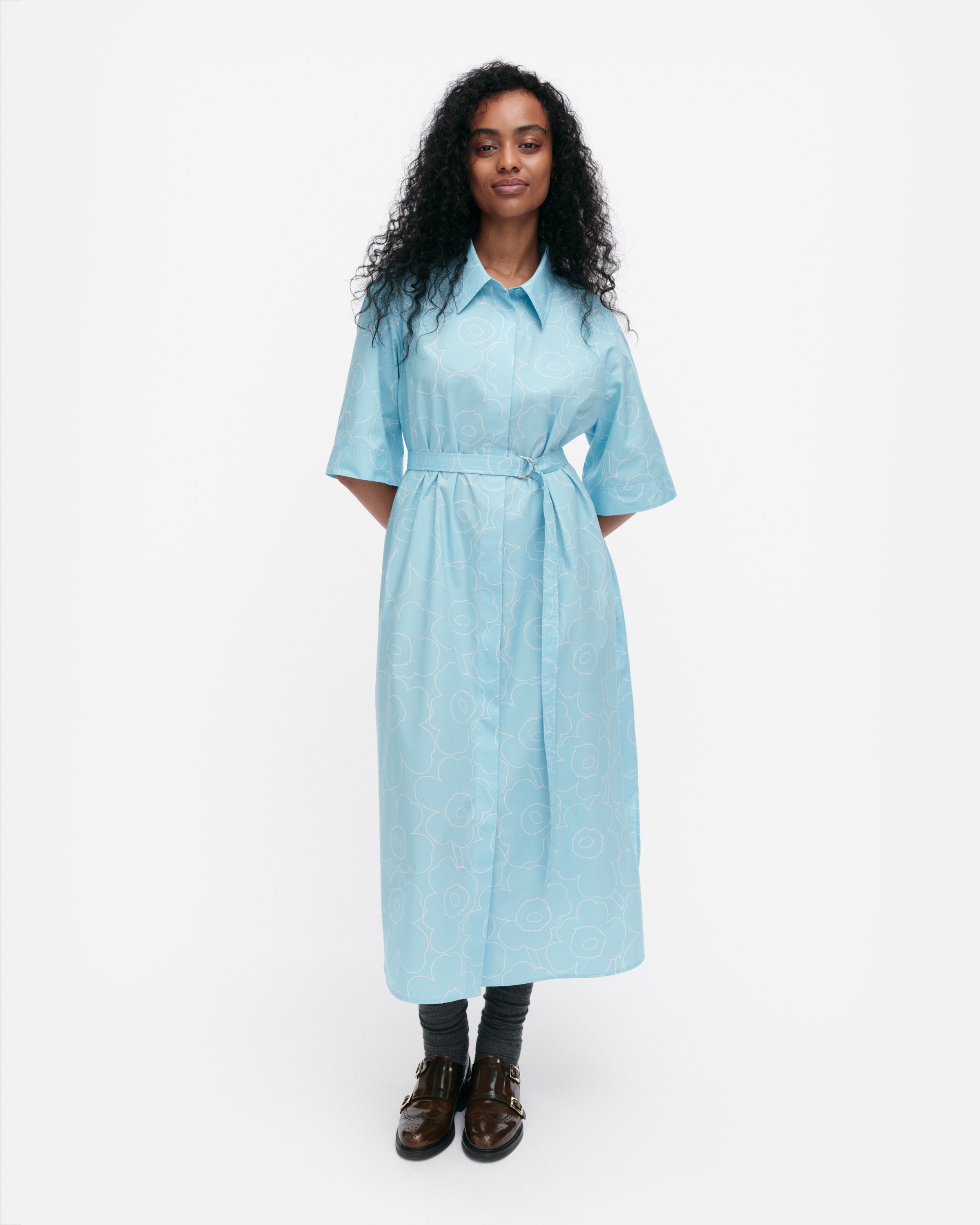 Popliini Outline Unikko Shirt Dress 120cm