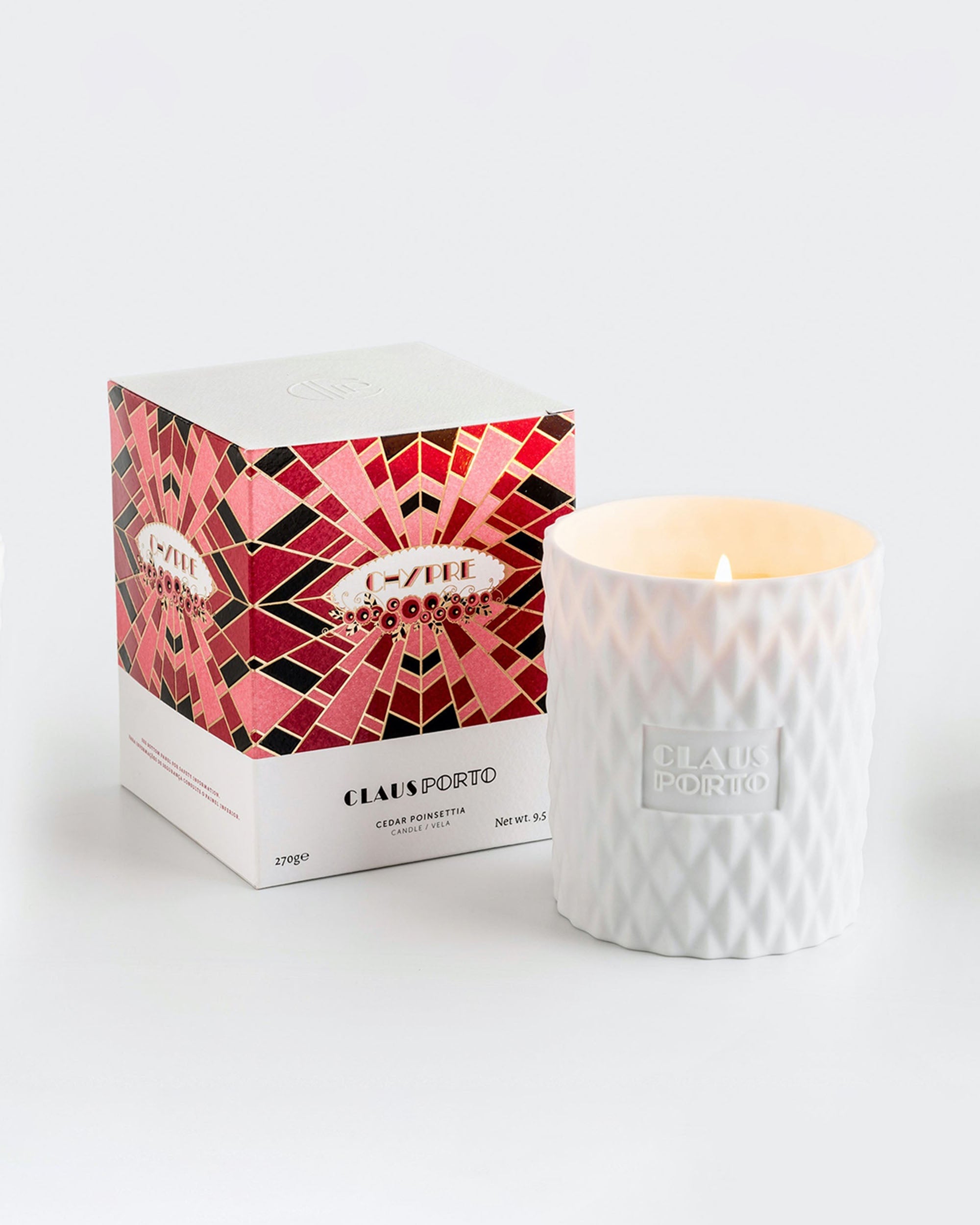 CLAUS PORTO Chypre Cedar Poinsettia Candle