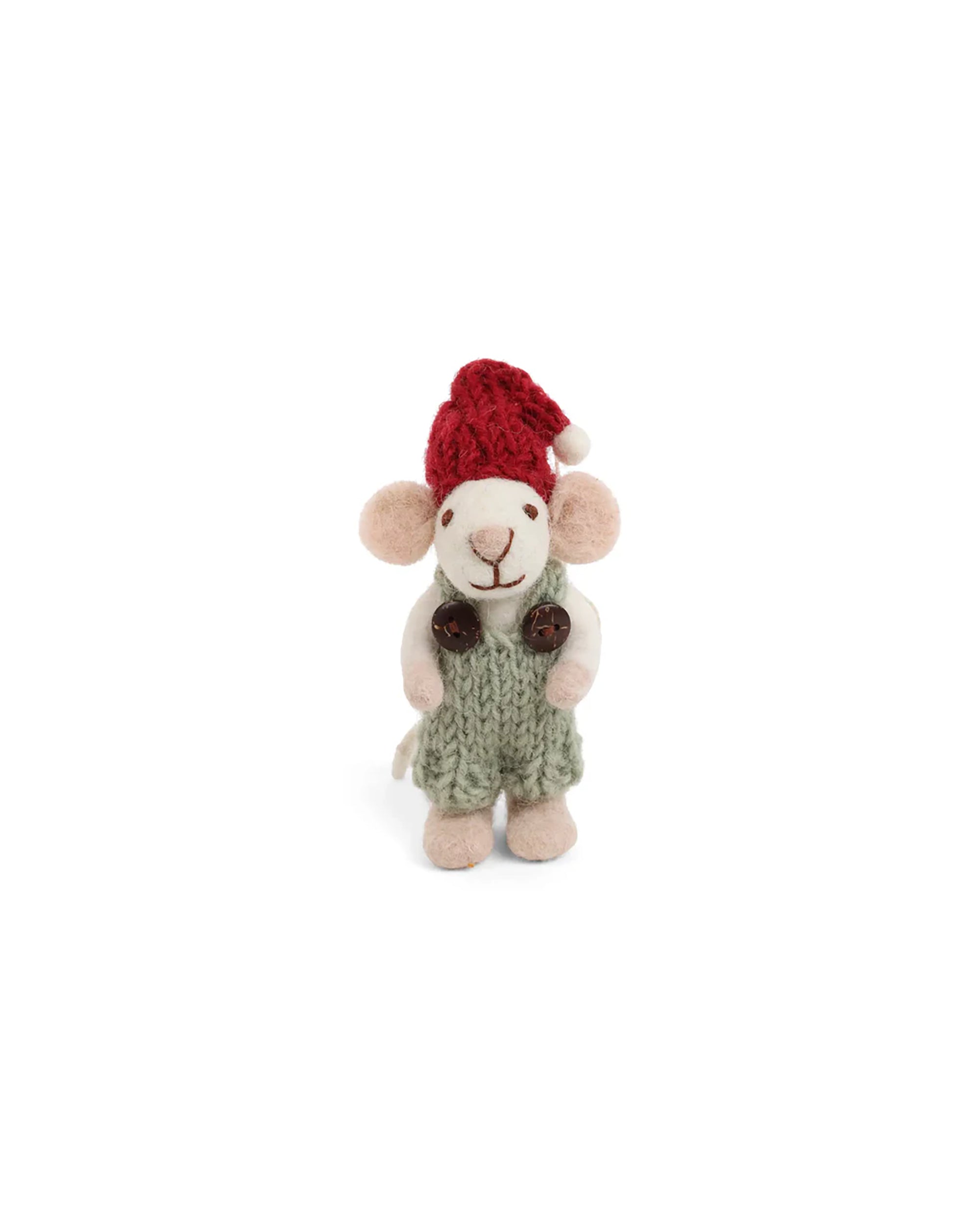 GRY & SIF New Baby White Mouse With Green Pants Handmade Craft