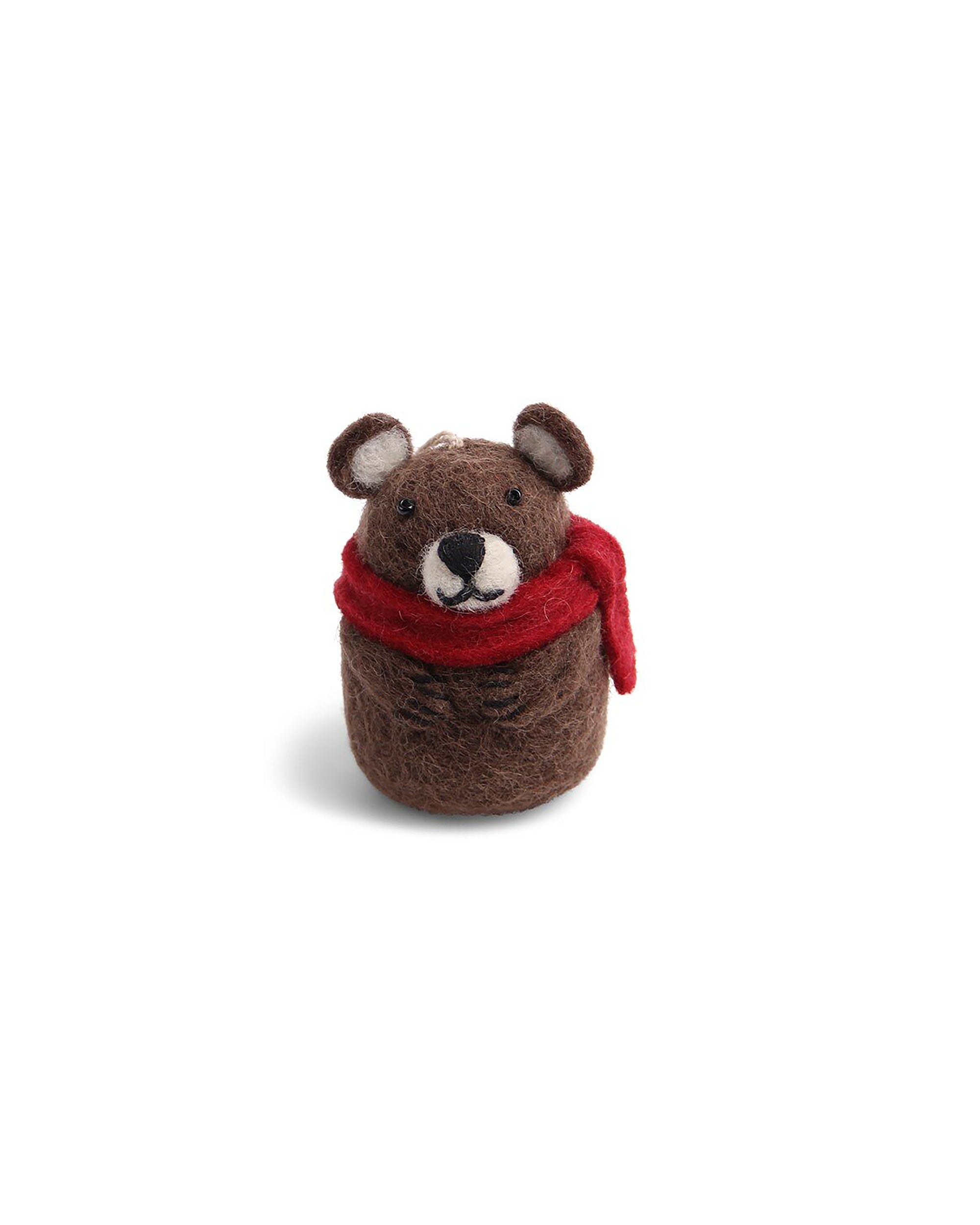 GRY & SIF Brown Bear With Scarf Handmade Craft