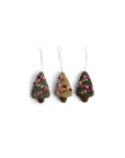 GRY & SIF Mini Christmas Trees With Deco - Set Of 3 Handmade Craft