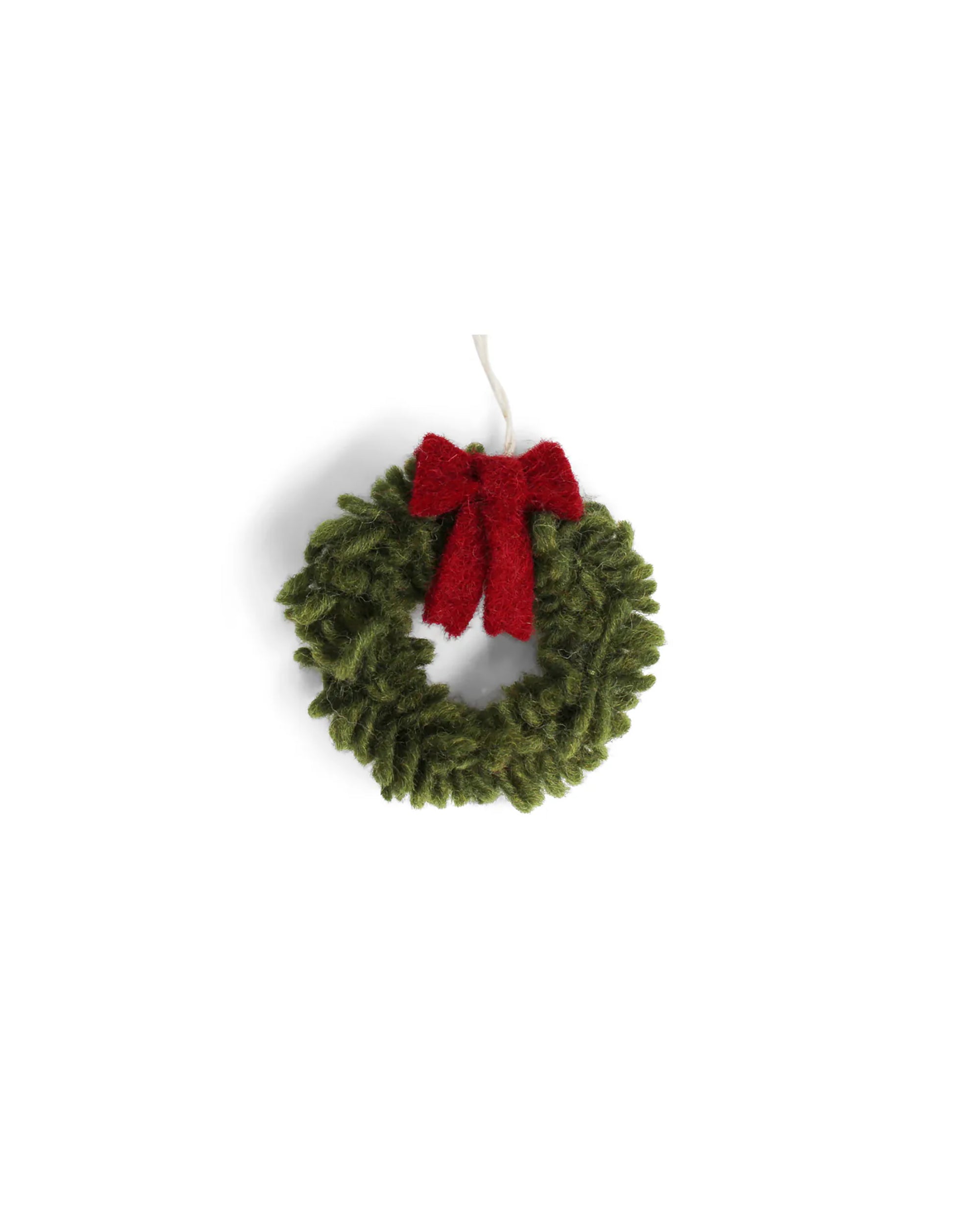 GRY & SIF Mini Wreath With Red Bow Handmade Craft