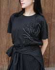 Sorona Cool Tee - Tweed Tape Rose Motif Bubble Tee