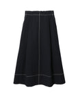 MIHOKO SAITO Contrast Stitch Cotton Linen Skirt