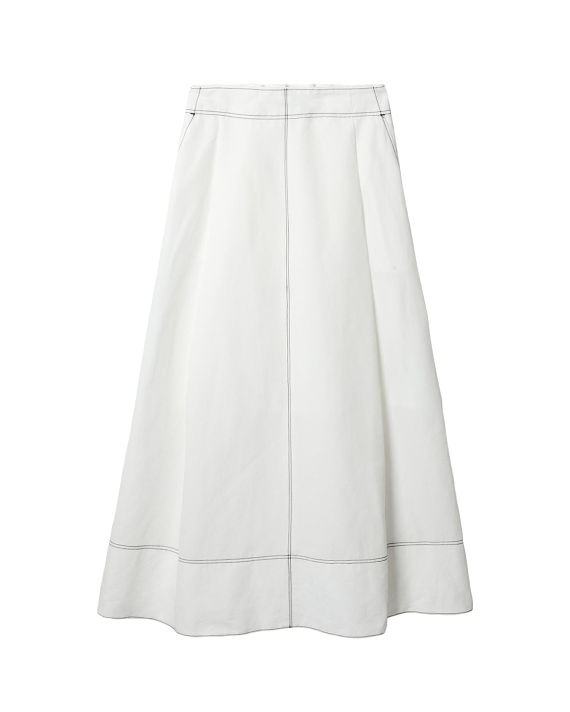 MIHOKO SAITO Contrast Stitch Cotton Linen Skirt