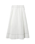 MIHOKO SAITO Contrast Stitch Cotton Linen Skirt