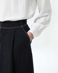 MIHOKO SAITO Contrast Stitch Cotton Linen Skirt