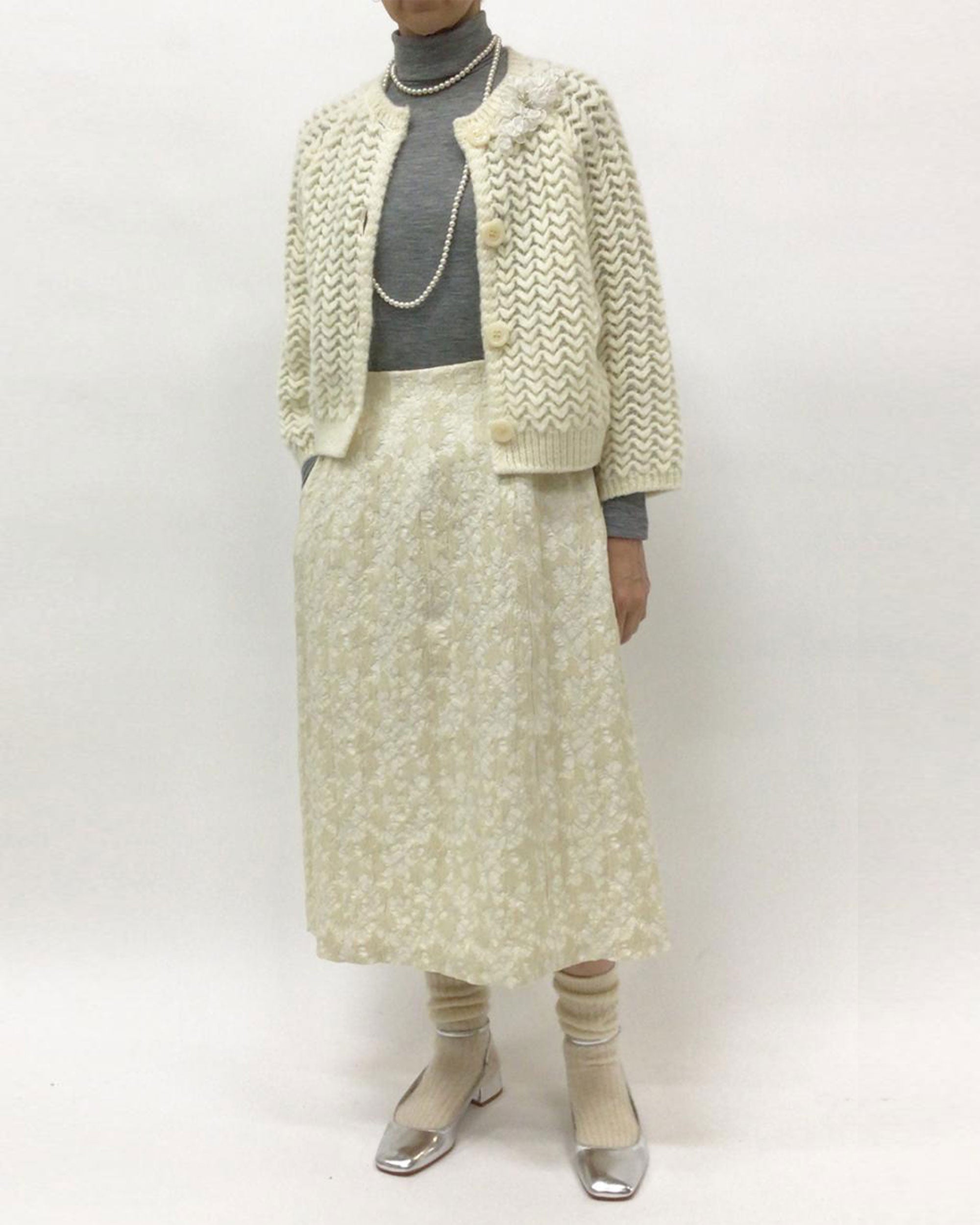 MIHOKO SAITO Herringbone Sled Cardigan