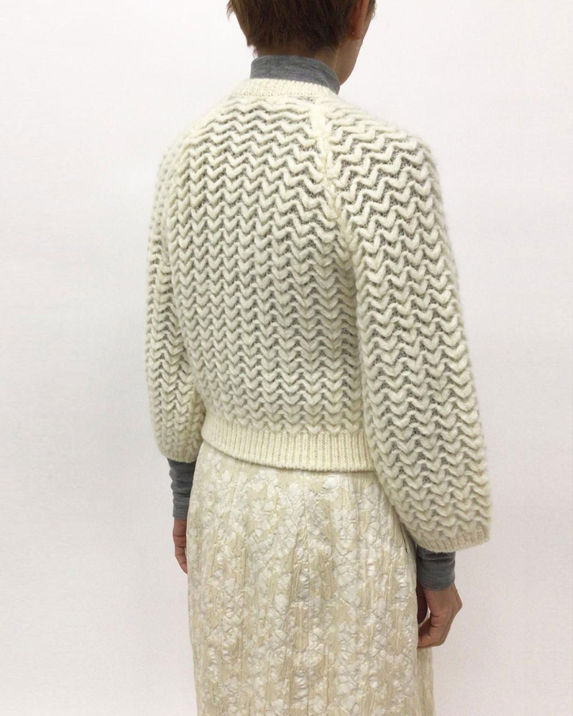 MIHOKO SAITO Herringbone Sled Cardigan
