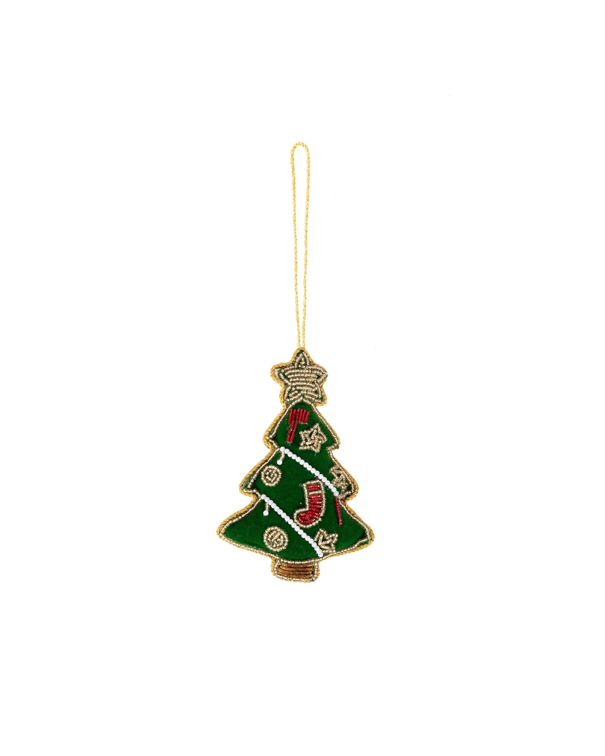 VARSHA JARIWALA Christmas Tree Bead Work Ornament