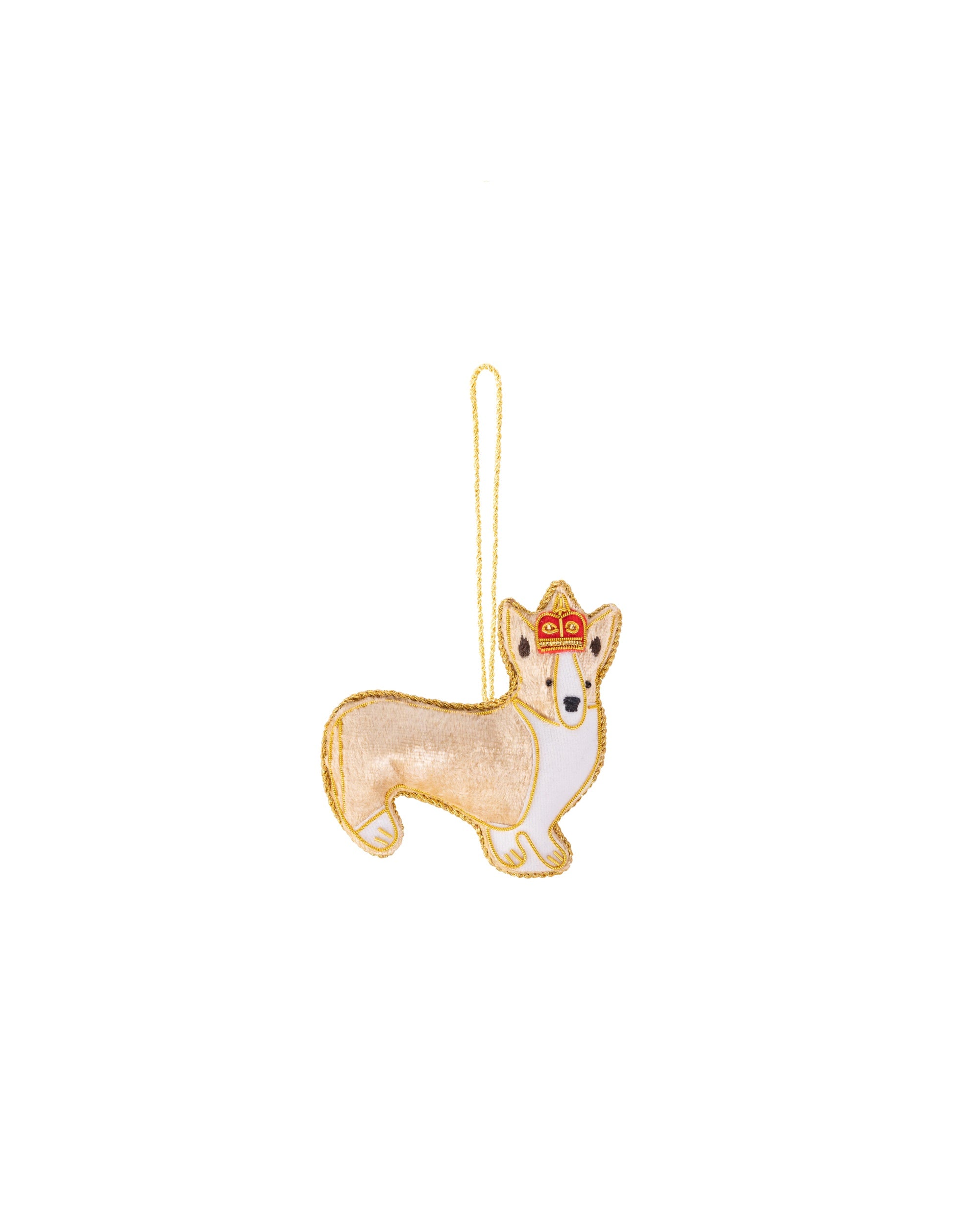 VARSHA JARIWALA Corgi Dog With Crown Ornament