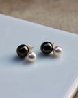 NEUF Akoya Double Pearl Earrings