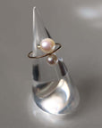 NEUF Akoya Double Pearl Vertical Ring