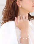 NEUF Akoya Double Pearl Vertical Ring