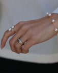 NEUF Akoya Double Pearl Vertical Ring