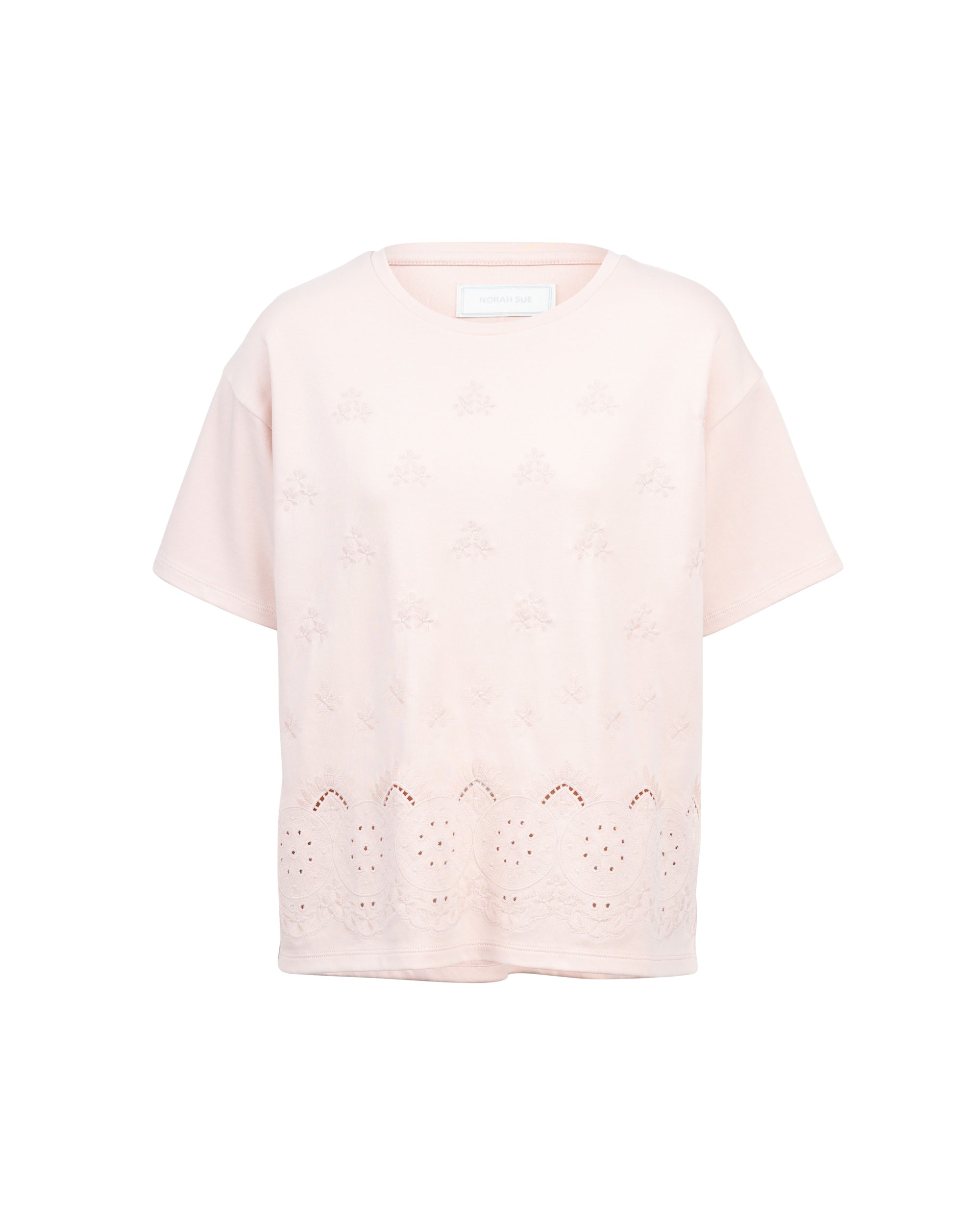 NORAH SUE Floral Cut Work Tee