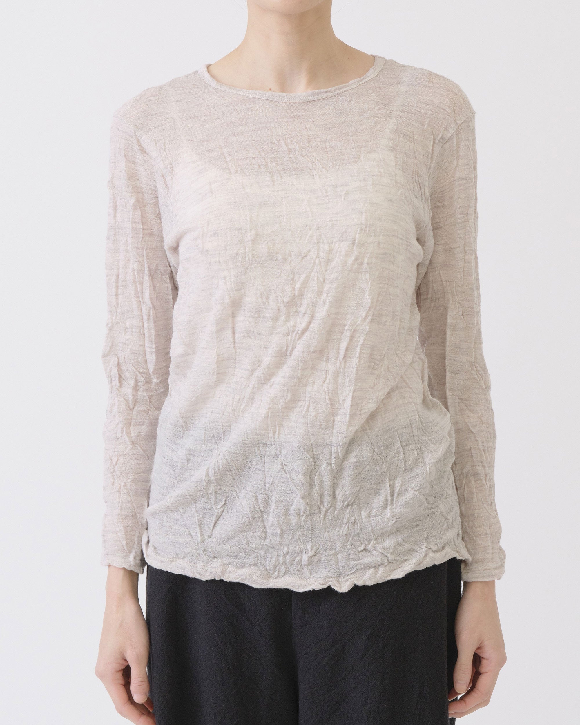 PAS DE CALAIS Wool Gauze Crinkle Jersey Pullover