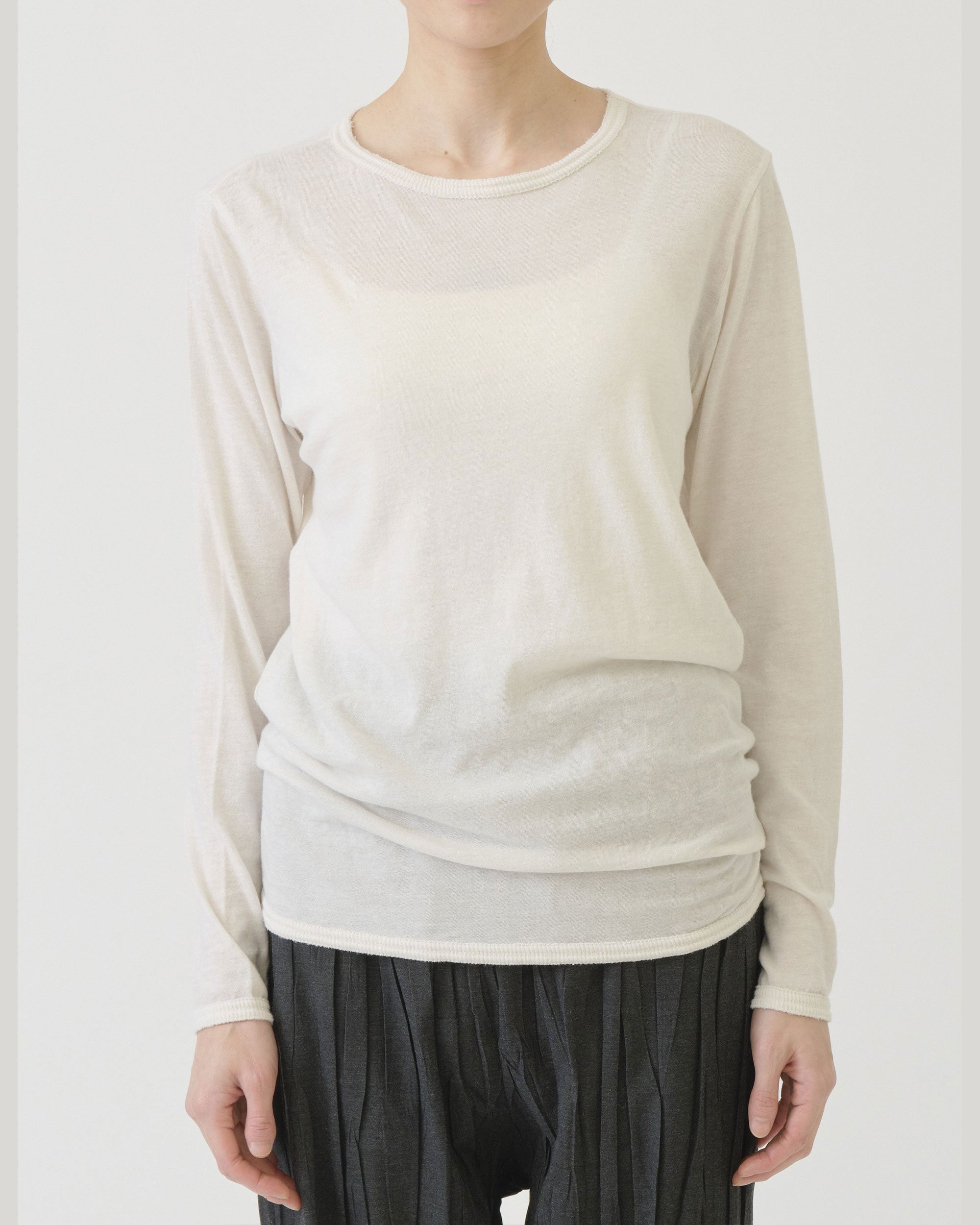 PAS DE CALAIS Gauze Jersey Mix Crewneck Pullover