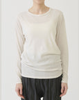 PAS DE CALAIS Gauze Jersey Mix Crewneck Pullover
