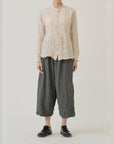 PAS DE CALAIS Plain Shirring Brushed Blouse