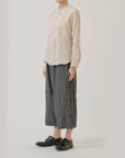 PAS DE CALAIS Plain Shirring Brushed Blouse
