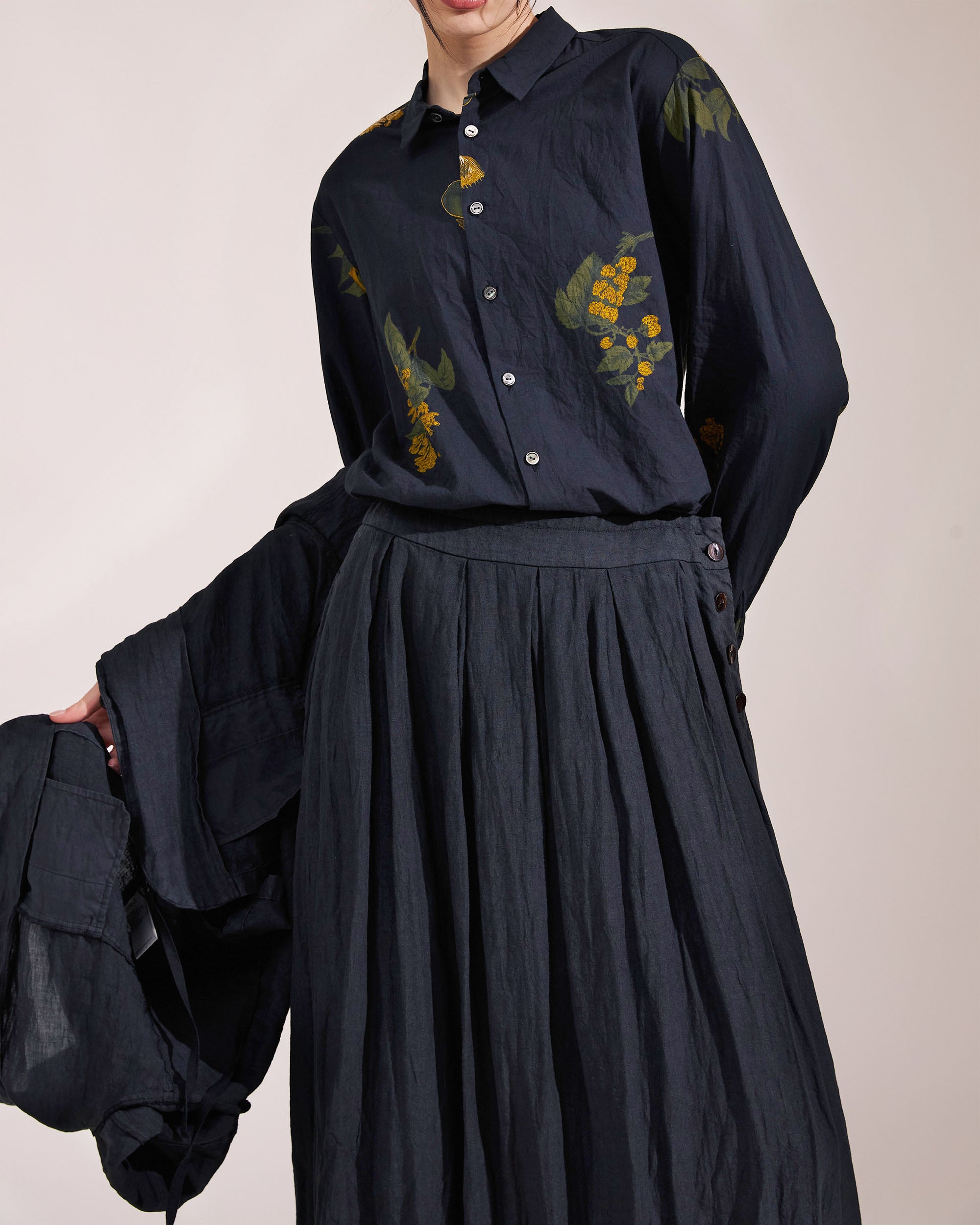 PAS DE CALAIS Summer Botanical Print Blouse