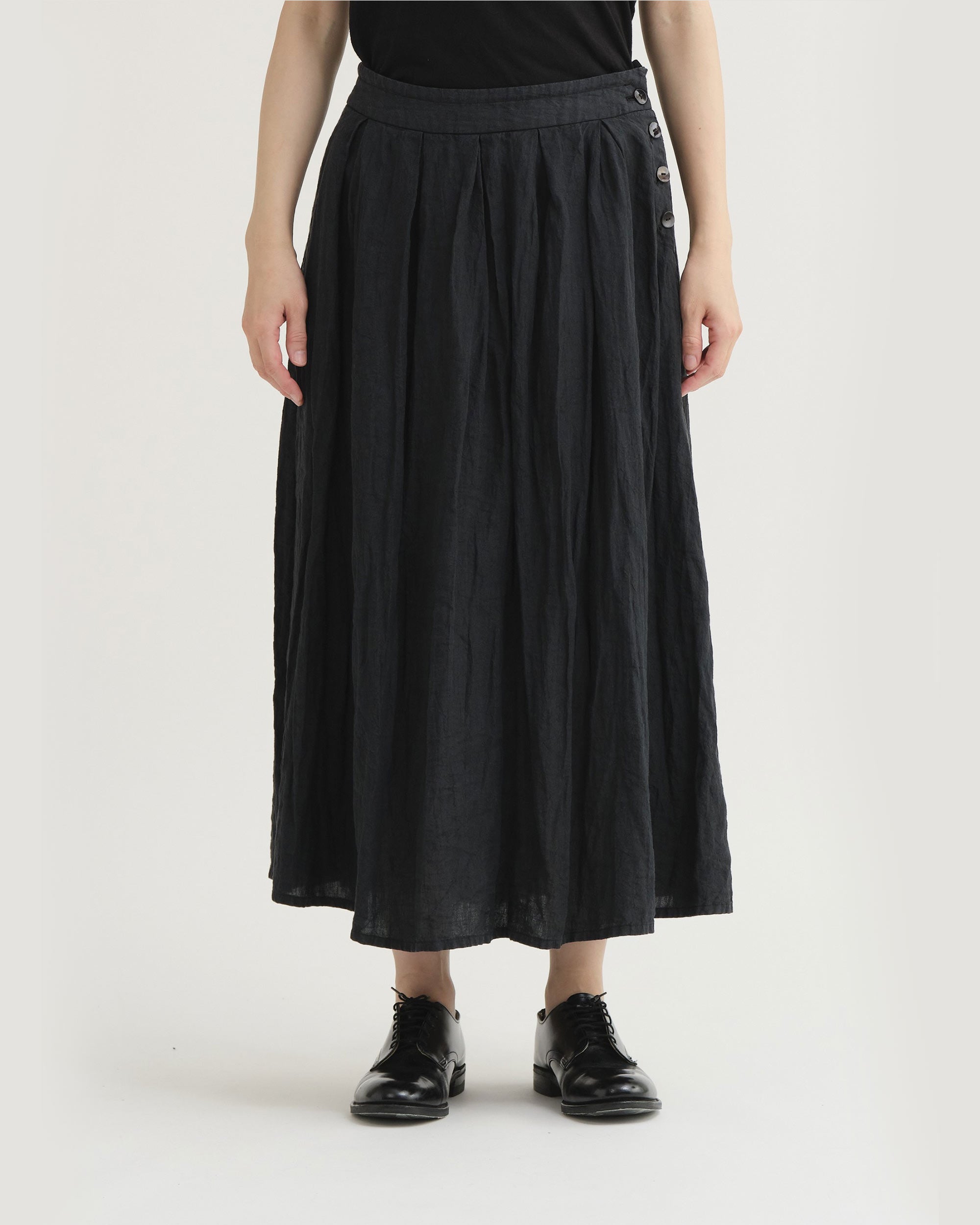 PAS DE CALAIS French Linen Box Pleat Skirt