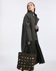 SOPHIE DIGARD Wool Bag with Large Circle Pom & Check