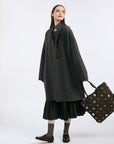 SOPHIE DIGARD Wool Bag with Large Circle Pom & Check