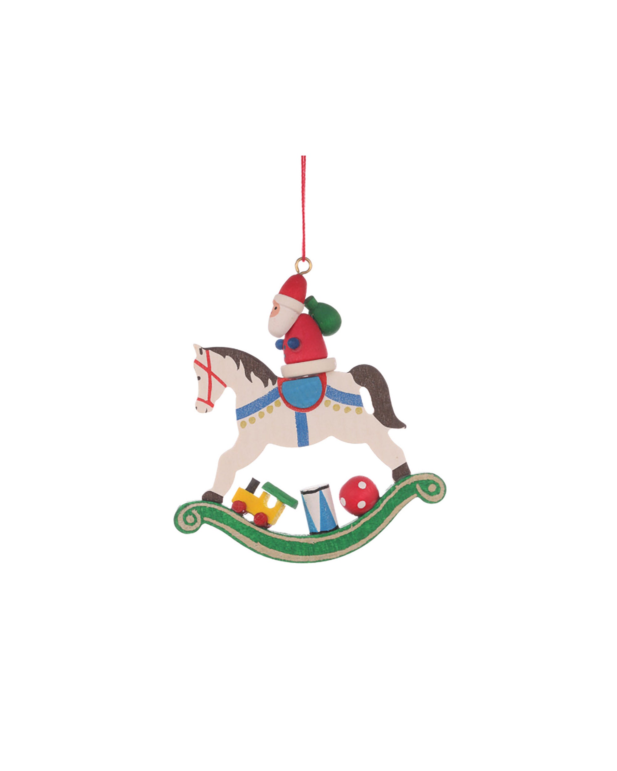 ULBRICHT Santa On Rocking Horse Ornament