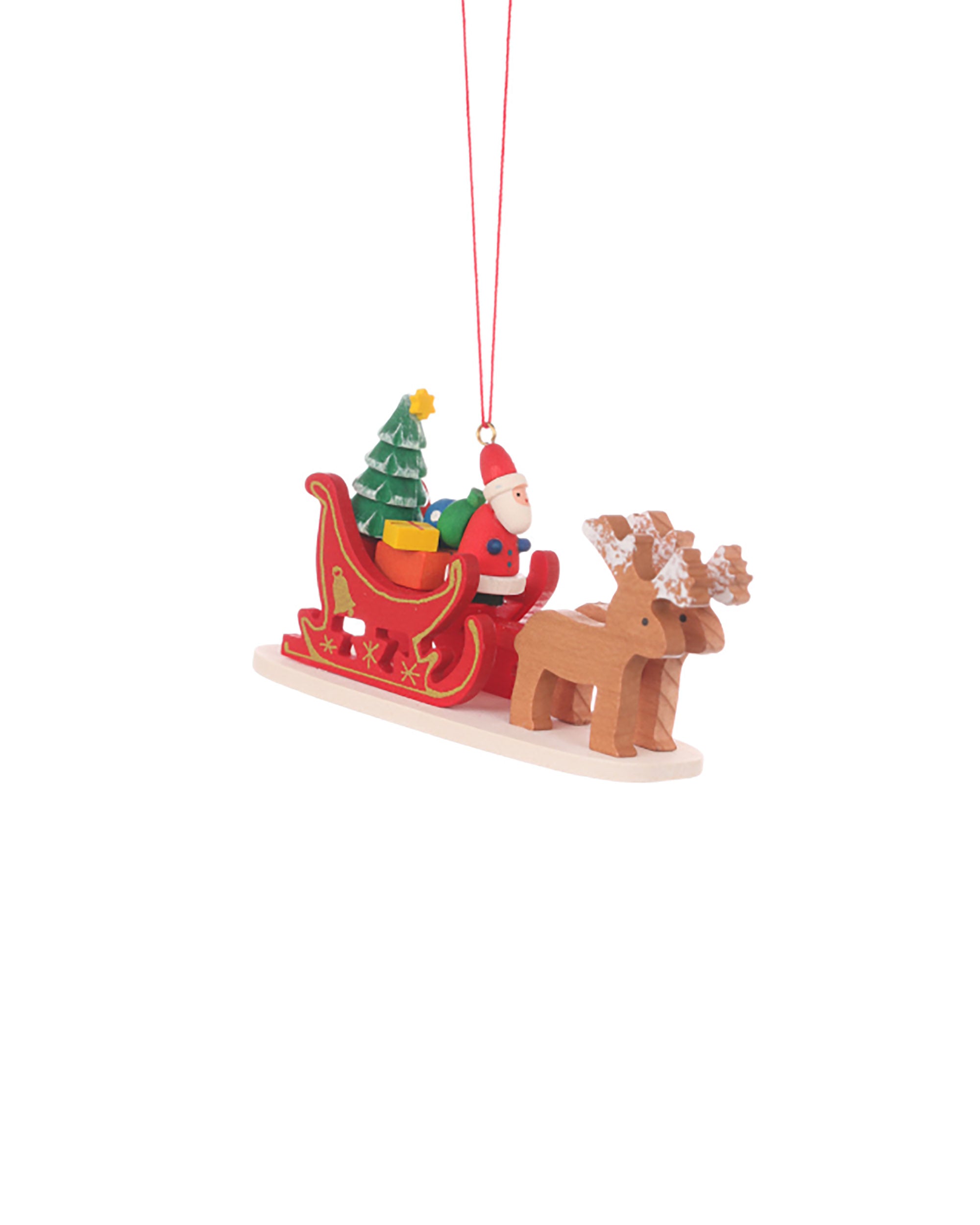 ULBRICHT Santa Claus In Reindeer Sled Ornament