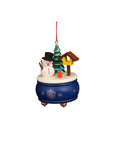 ULBRICHT Music Box Blue With Snowman Ornament