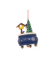 ULBRICHT Music Box Blue With Snowman Ornament