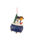 ULBRICHT Music Box Blue With Snowman Ornament